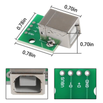 USB Type-b F Head To Dip 4Pin Breakout PCB Module