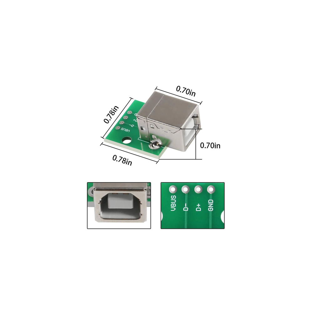 USB Type-b F Head To Dip 4Pin Breakout PCB Module USB Type-b F Head To Dip 4Pin Breakout PCB Module