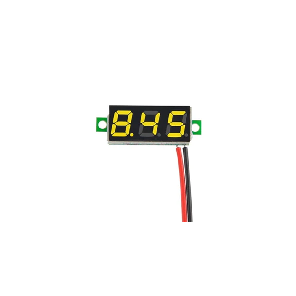 0.28" 3.5-30V 2 Wire DC Voltmeter Yellow 0.28" 3.5-30V 2 Wire DC Voltmeter Yellow