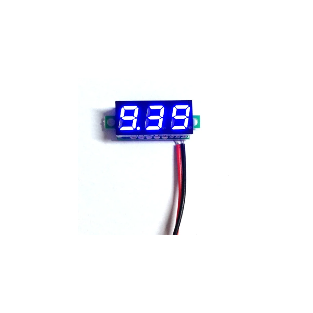 0.28" 3.5-30V 2 WIRE DC VOLTMETER BLUE