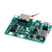 3.7V-5V 2A 18650 BATTERY BOOST & CHRG C TYPE MODUL