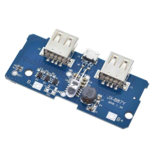 Dual Micro USB 3.7v to 5V 2A Mobile Power Bank DIY 18650 Lithium Battery Charger PCB Board Boost Step Up Module With Led