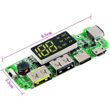 USB 5V 2.4A LEDDUAL MICRO/TYPE-C FOR 18650 CELL