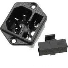 IEC320 C14 Male Power Socket with Fuse, 3-Pin Panel Mount, Industrial Power Inlet Connector