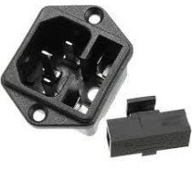 IEC320 C14 Male Power Socket with Fuse, 3-Pin Panel Mount, Industrial Power Inlet Connector