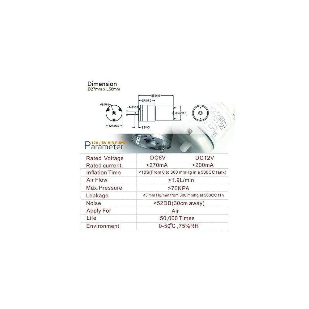 12V RF-370 Mini Air Pump Motor