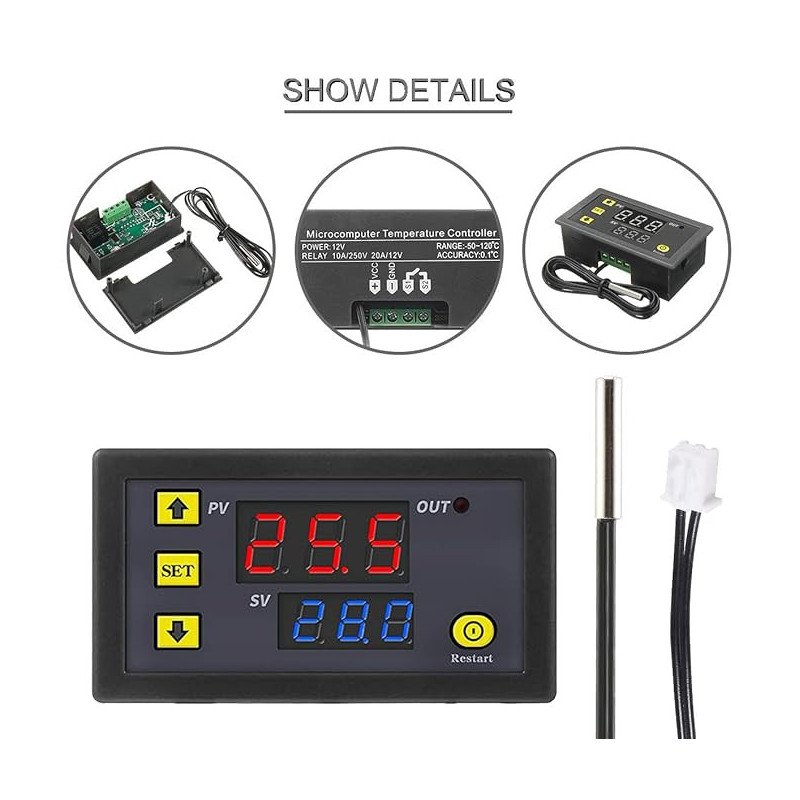 W3230 AC110-220V Digital Temperature Controller Microcomputer Thermostat Switch W3230 AC110-220V Digital Temperature Controller Microcomputer Thermostat Switch