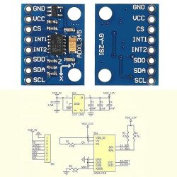 Unsoldered GY-291 ADXL345 digital three-axis acceleration of gravity tilt module IIC / SPI transmission