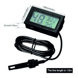 FY-12 MINILCD DIG THERMOMTR HYGROMTR 1.5MTWIRE