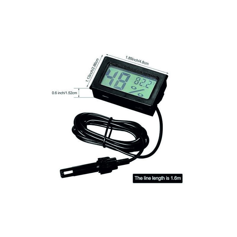 FY-12 MINILCD DIG THERMOMTR HYGROMTR 1.5MTWIRE FY-12 MINILCD DIG THERMOMTR HYGROMTR 1.5MTWIRE