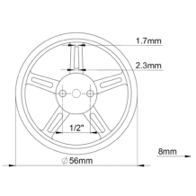 60MM Wheel For Cont. Rotation For SG90/MG90