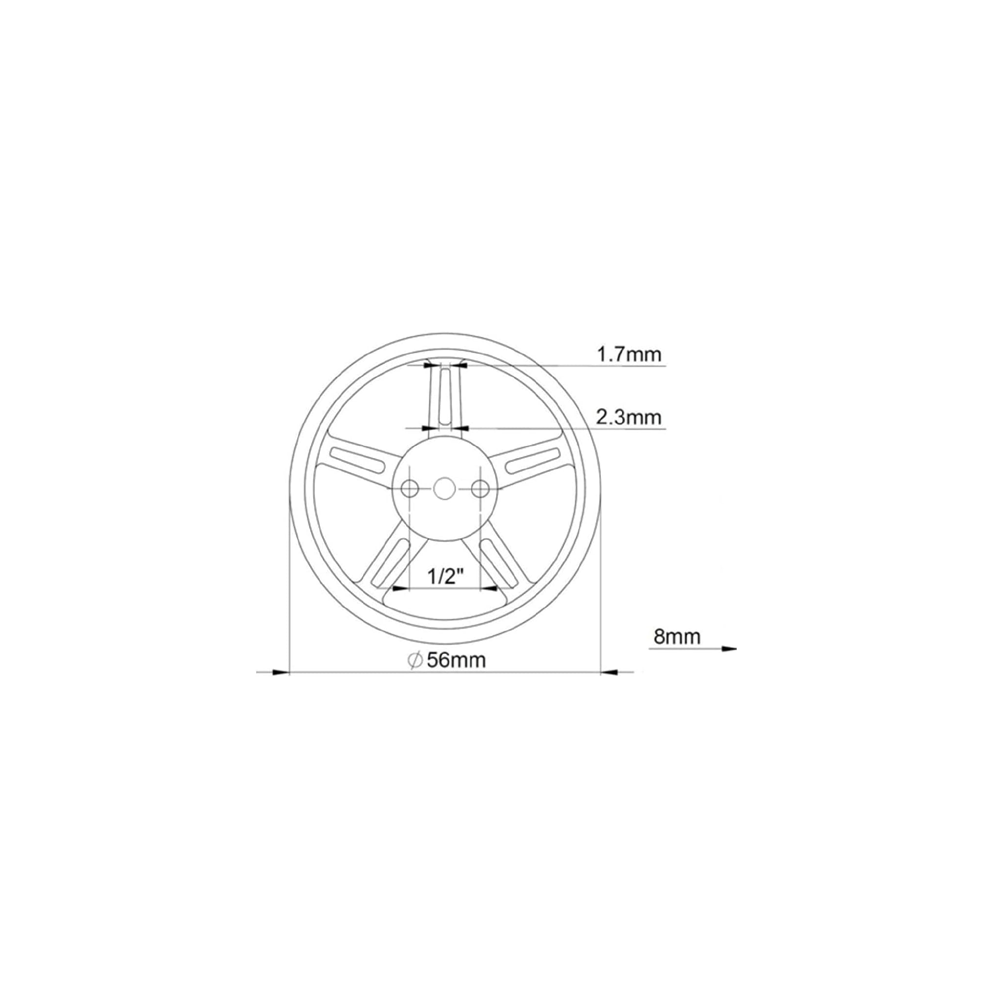 60MM Wheel For Cont. Rotation For SG90/MG90