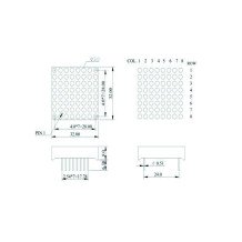 8X8 RED 64 LED DOT MATRIX 3MM CA 32*32 MM