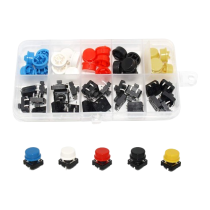 25 PC "12X12X7.3" TACT SWITCH KITS CAPS